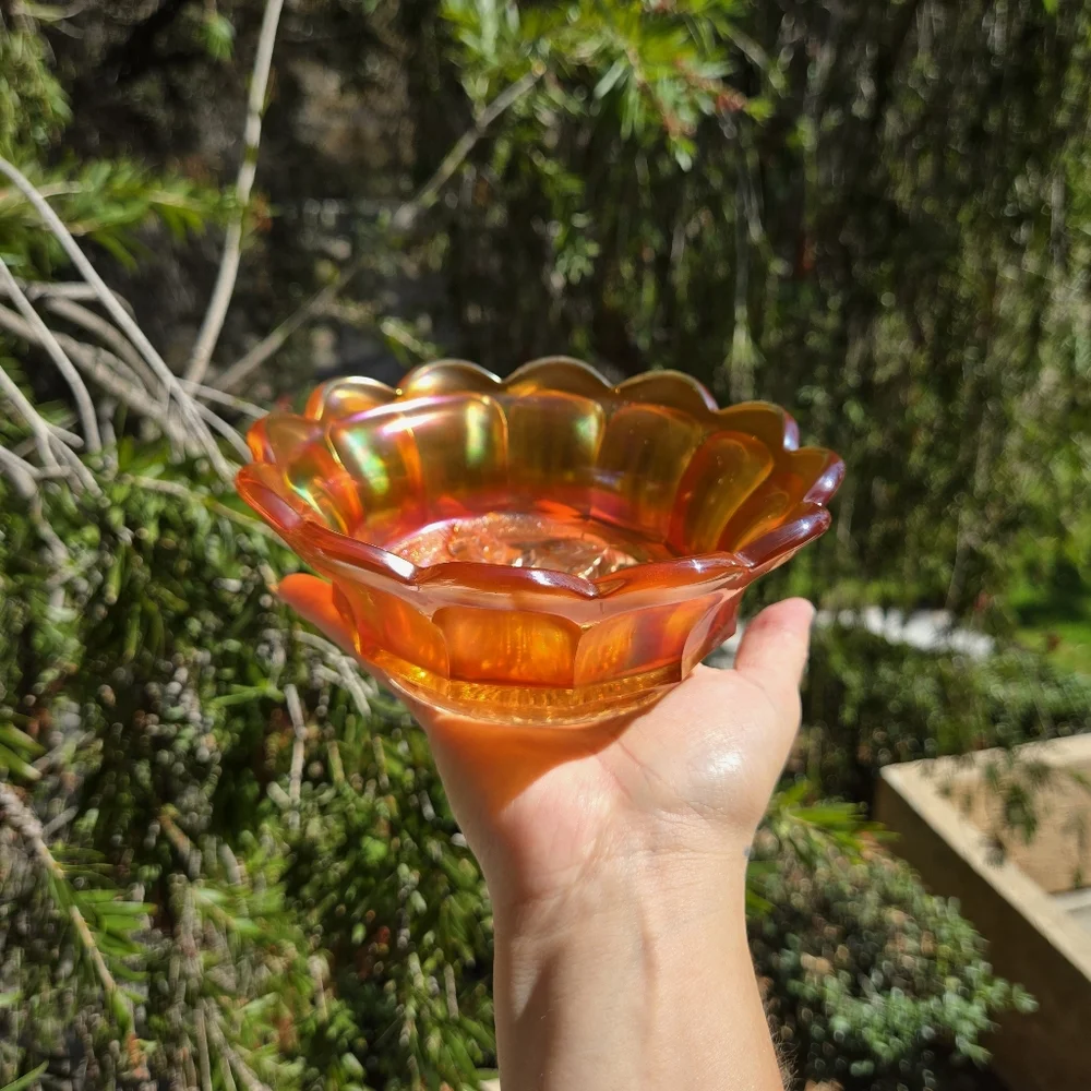 Antique Imperial Heavy Grape Marigold Carnival Glass‎ Bowl Antique Catchall Dish